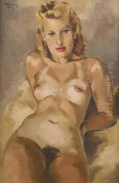 Nu De Face Oil Painting by Georges Carrey