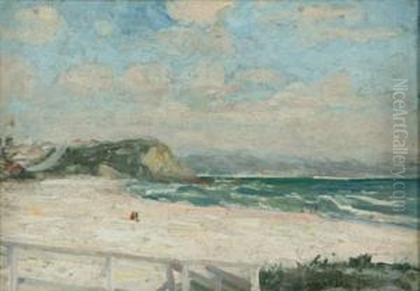 1879-1969 Figures On A Beach 
Oilon Board Signed Lower Right 25 By 36 Cm Provenance: Laurainediggins 
Fine Art, Melbourne Privatecollection, Adelaide Oil Painting by Ethel Carrick-Fox