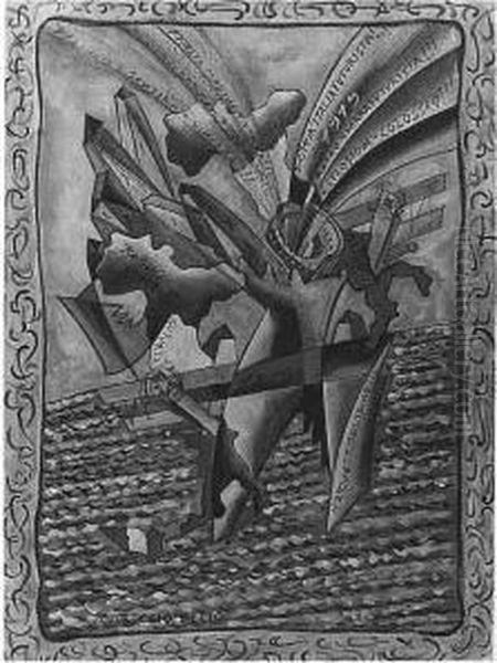 Doppia Italia Futurista Oil Painting by Decio Cartesio