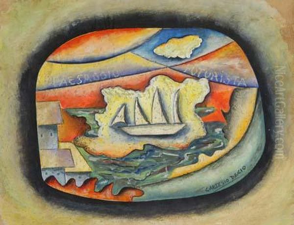 Paesaggio Futurista Oil Painting by Decio Cartesio