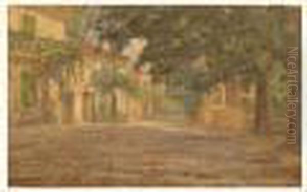 La Place Du Village Oil Painting by Eugene Cartier