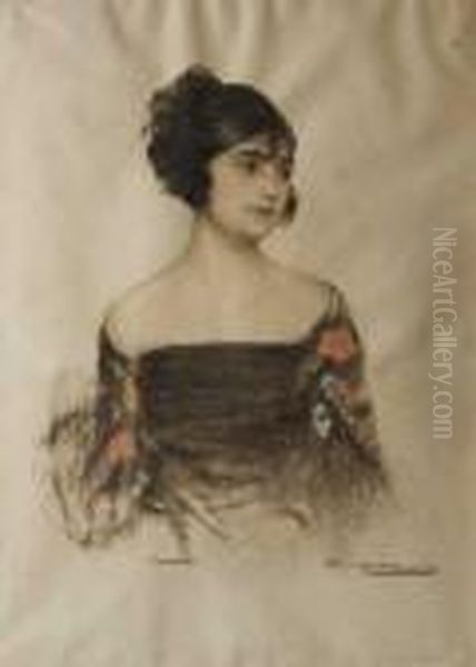 <retrato Femenino>. Oil Painting by Ramon Casas