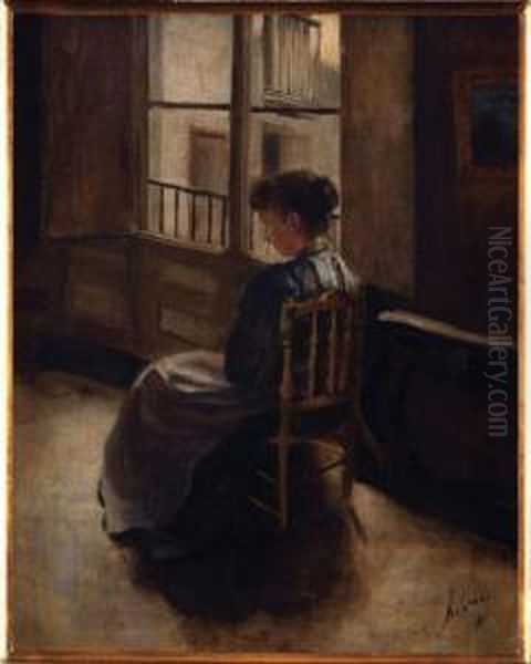 Firmado R.casas Oil Painting by Ramon Casas