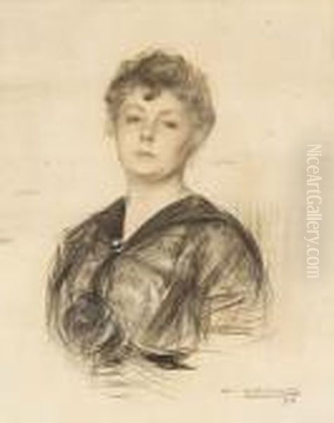 Retrato Oil Painting by Ramon Casas