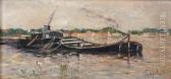Barge Et Peniche Oil Painting by Alfred Casile