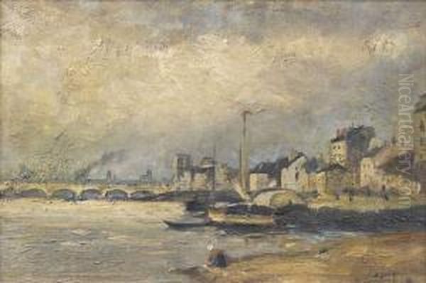 Vue De Paris Oil Painting by Alfred Casile