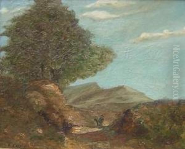 Paysage De Provence Oil Painting by Armand Theophile Cassagne
