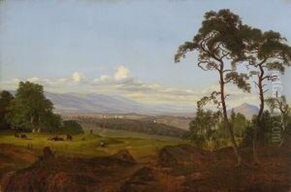 Bohmische Landschaft Bei
 Teplitz Oil Painting by Johann Anton Castell