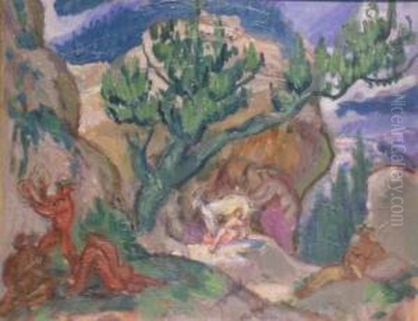 La Crianza De Dionisios Oil Painting by Carlos Alberto Castellanos