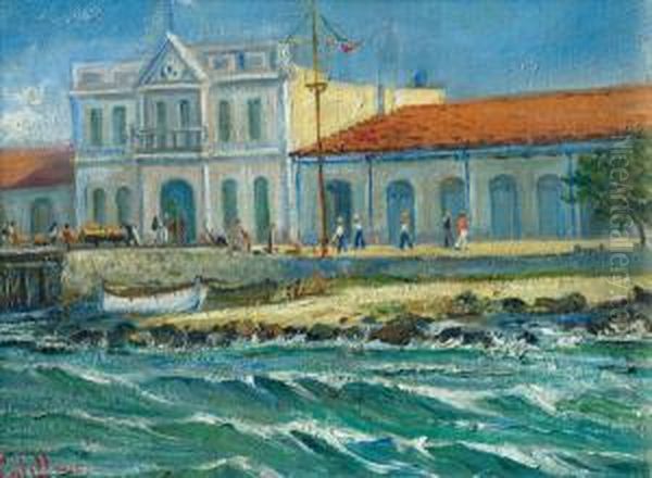 Aduana De Punta Del Este Oil Painting by Roberto Castellanos Mane