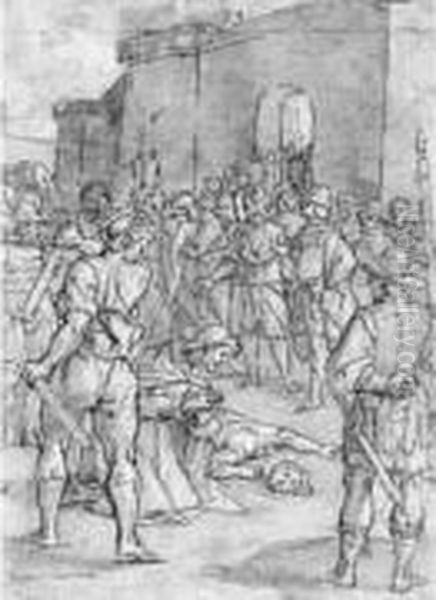 Scene De Martyre Oil Painting by Bernardo Castello