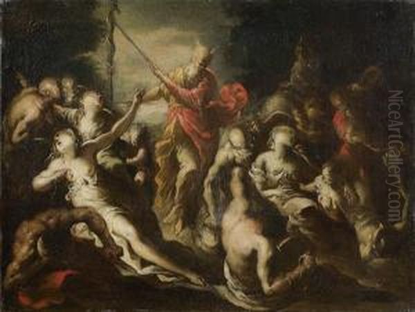 Moise Et Le Serpent D'airain Oil Painting by Valerio Castello