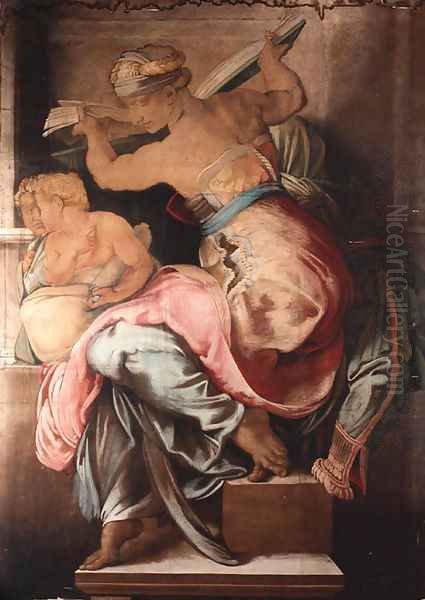 The Libican Sybil Oil Painting by Michelangelo Buonarroti