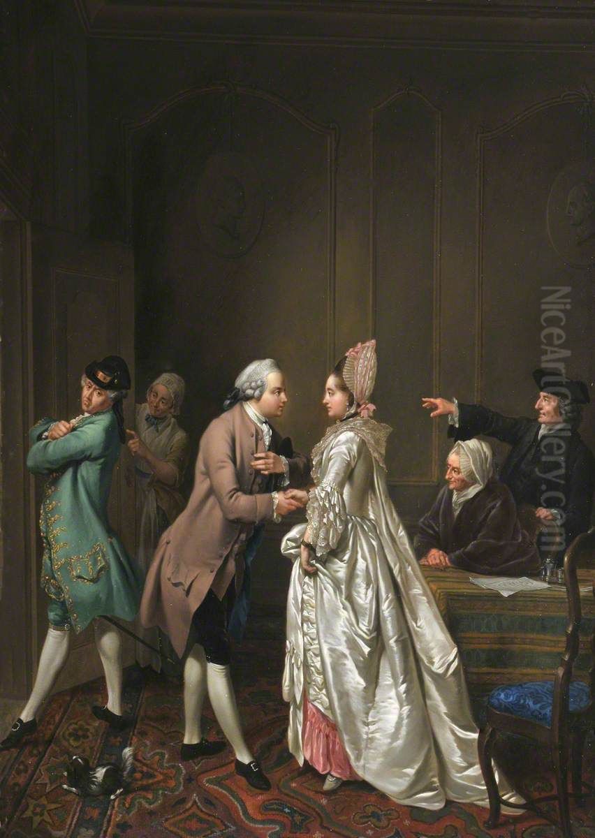 The Betrothal Oil Painting by Jacobus Buys