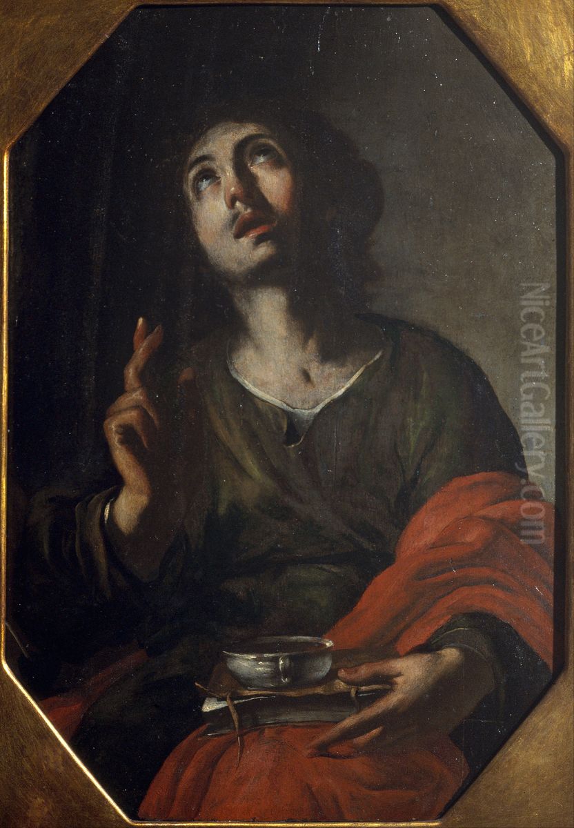 Saint John The Evangelist Oil Painting by Bernardo Cavallino