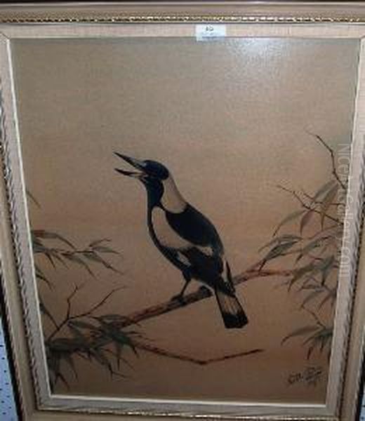 Magpie Oil Painting by Neville Henry Peniston Cayley