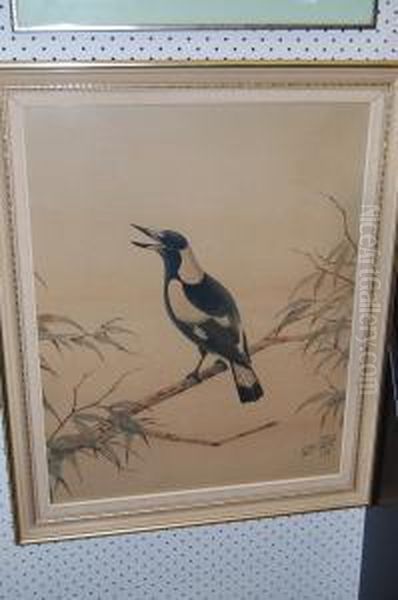 Watercolour And Ink Oil Painting by Neville Henry Peniston Cayley