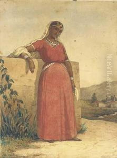 Mookta, Female Cooli Labourer, 
On The Garden Estate Property Ofalex Gray Esquire, Trinidad, W.i. Oil Painting by Michel Jean Cazabon