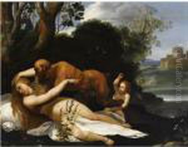 Giove E Antiope Oil Painting by Giuseppe Cesari