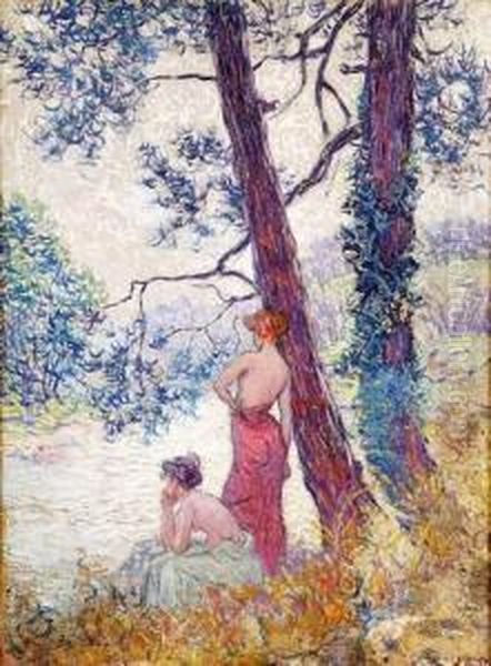 Reverie, Circa 1890-1900 Oil Painting by Maurice Chabas