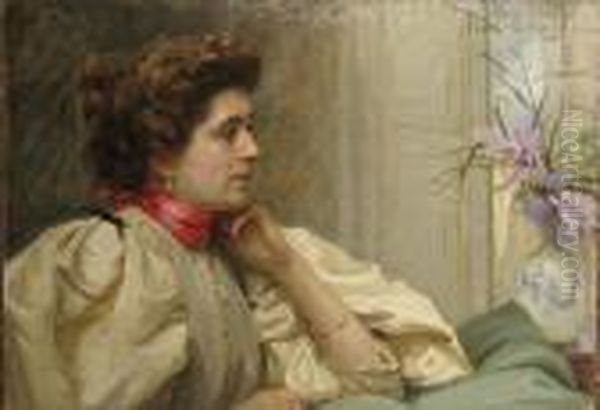 Portrait De Dame Oil Painting by Paul Chabas