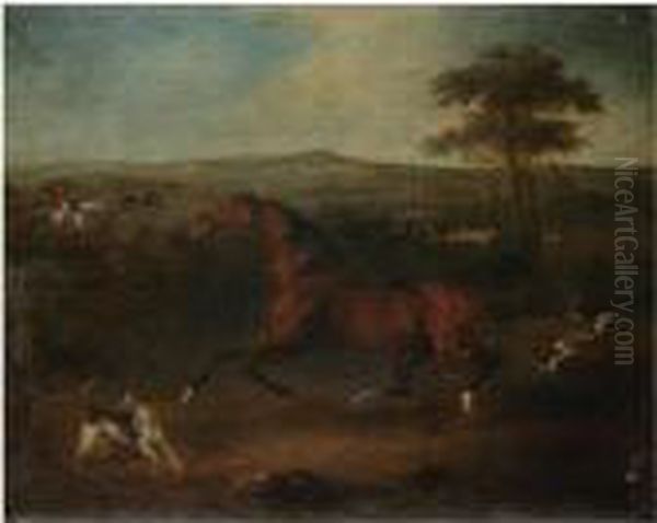 A Set Of Six Scenes Depicting The 
Seven Passions Of The Horse Oil Painting by Henry Bernard Chalon