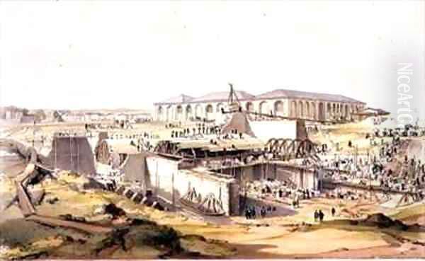 Building the Stationary Engine House, Camden Town Oil Painting by James Bourne