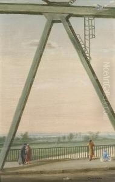 Auf Der Brucke. Oil Painting by Theo Champion