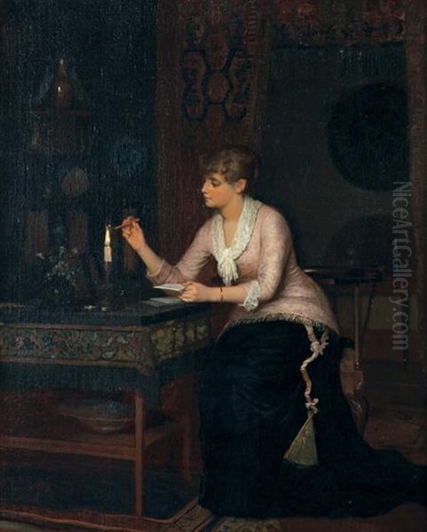 Sealed With Affection Oil Painting by James Wells Champney