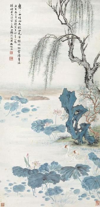 Gooses Oil Painting by Feng Chaoran