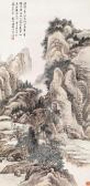 Taihang Mountains Oil Painting by Feng Chaoran