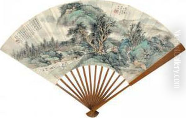 Orchard Pavillion Oil Painting by Feng Chaoran