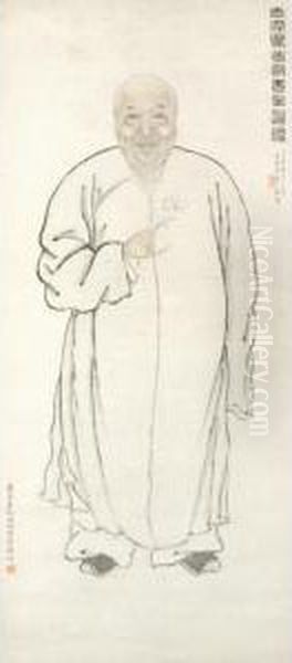 Portrait Of Wu Zijing Oil Painting by Feng Chaoran