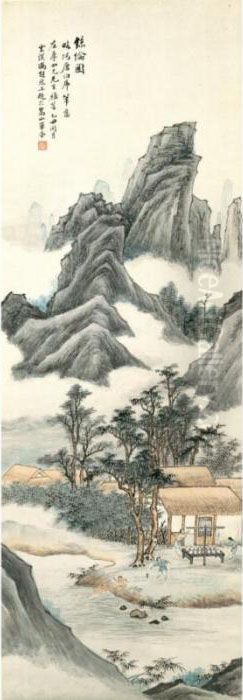 Village Life Oil Painting by Feng Chaoran