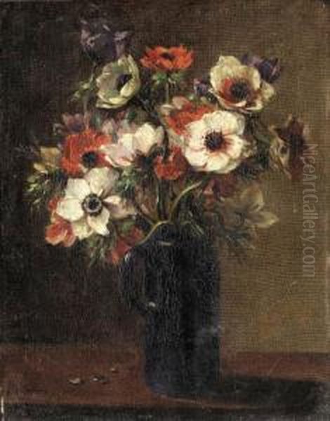 A Vase Of Anemonies
Oil On Canvas Oil Painting by Edward Chappel