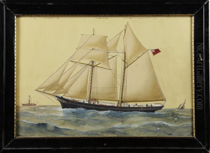 Segelfartyg -florence Louisa Of
Chester Oil Painting by Reuben Chappell Of Poole