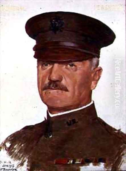 Portrait of General John Pershing (1860-1948) Oil Painting by Joseph Felix Bouchor