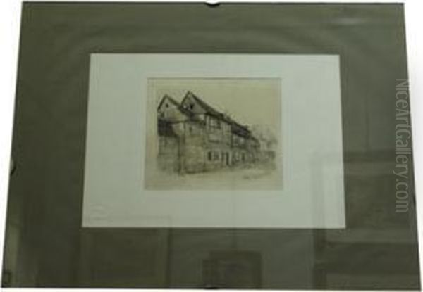 Veduta Di Fila Di Case Oil Painting by Hugo Charlemont