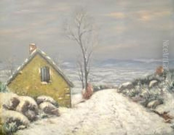 Paysage De Neige Oil Painting by Louis Charlot