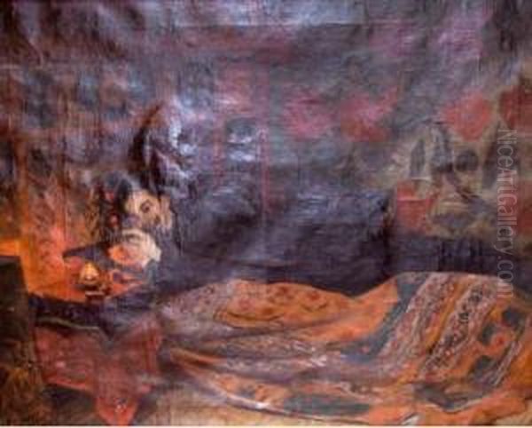 Pierre Loti Fumant. Oil Painting by Louis Charlot