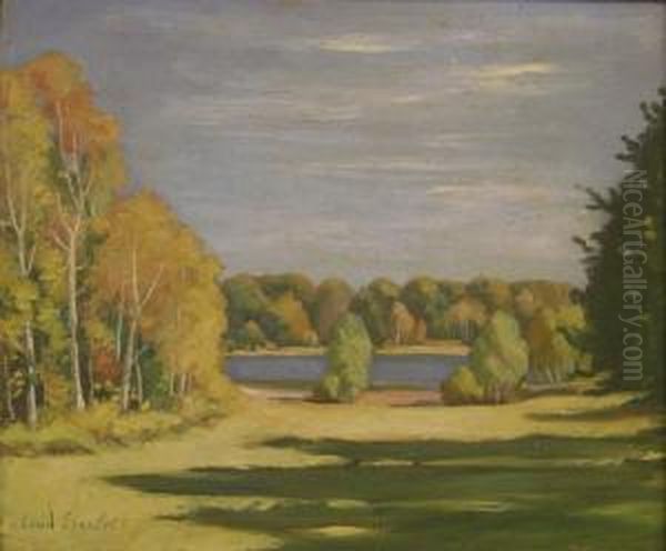 Parc Boise Avec Un Oil Painting by Louis Charlot