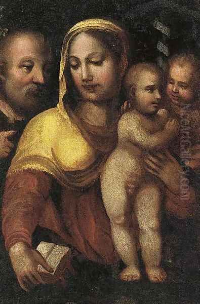 The Holy Family with Saint John the Baptist Oil Painting by Domenico Beccafumi