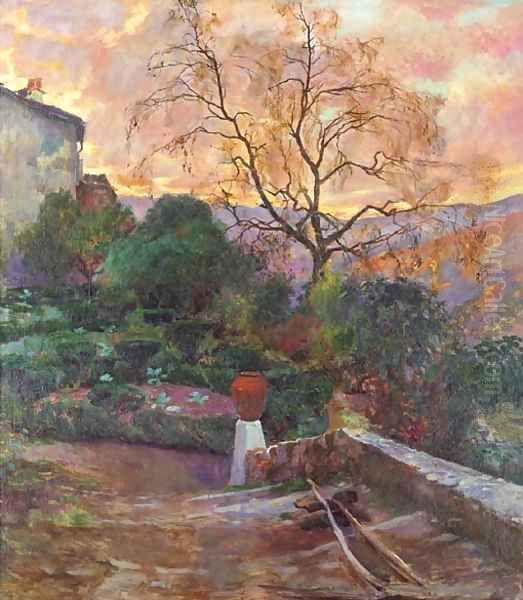 The gardens of a Spanish farmhouse Oil Painting by Joaquin Sorolla Y Bastida