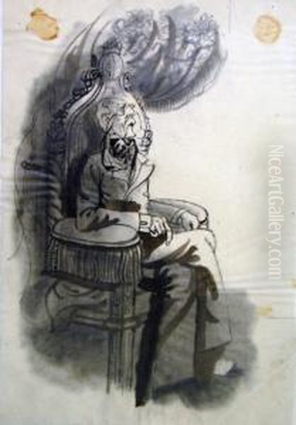 Projets D'illustrations Pour L'ouvrage Theodore Et Le Petit Chinois Oil Painting by Chas-Laborde