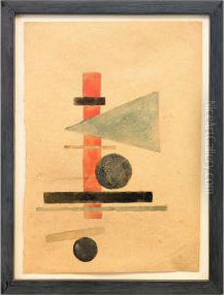 Suprematist Composition Oil Painting by Ilya Grigorevich Chashnik