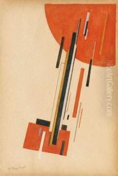 Composition Suprematiste Oil Painting by Ilya Grigorevich Chashnik