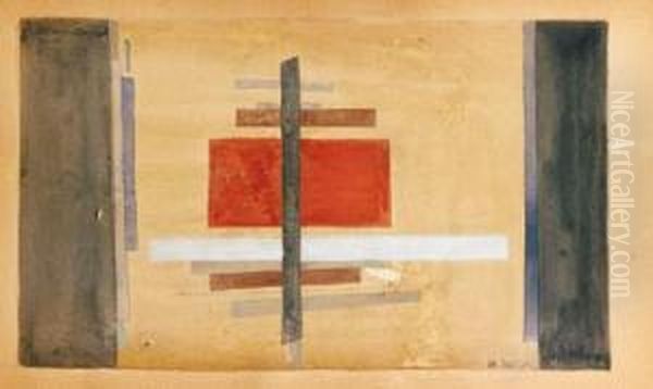 Composition Suprematiste Oil Painting by Ilya Grigorevich Chashnik