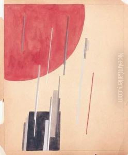 Composition Suprematiste Oil Painting by Ilya Grigorevich Chashnik