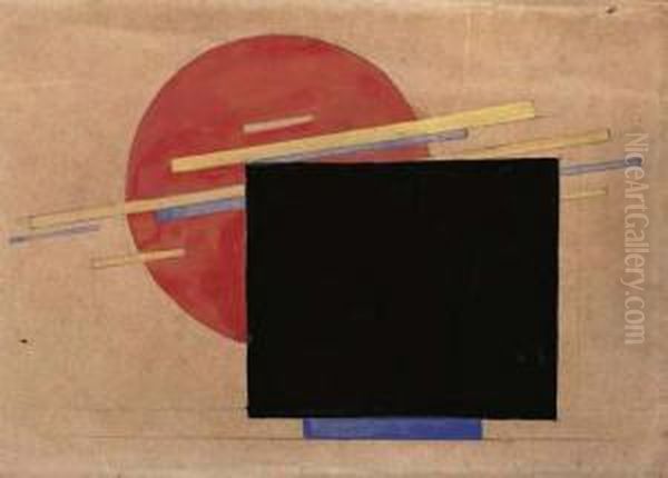 Suprematistische Komposition Fur Ein Bucherkiosk Oil Painting by Ilya Grigorevich Chashnik