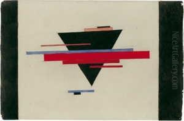 Suprematistische Komposition Mit Schwarzem Dreieck Oil Painting by Ilya Grigorevich Chashnik